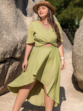 GC Curvy Emmaline V-Neck Top and High-Low Skirt Set