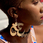 Yoga Om Symbol Wooden Earrings