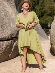 GC Curvy Emmaline V-Neck Top and High-Low Skirt Set