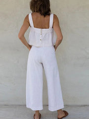 Jhene Square Neck Wide Strap Top and Pants Set