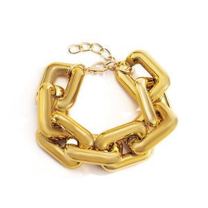 Exaggerated Square Chunky Chain Bracelet in Gold - Granola Child