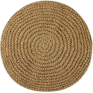 tan straw beret top view