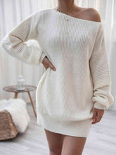 Just The Girl Rib-Knit Mini Sweater Dress