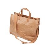 Crumpled Kraft Paper Tote Purse with shoulder strap and handles