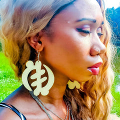 Gye Nyame Wooden Earrings