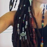 Assorted Silver Metal Loc and Braid Hair Charm Jewelry.