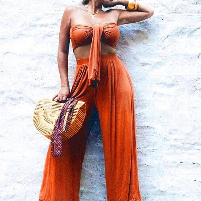 Ibiza Bandeau & Pant in Brown - Granola Child