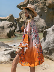 Basking Printed Long Sleeve Cover-Up