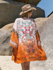 Basking Printed Long Sleeve Cover-Up