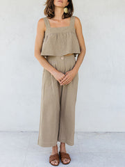Jhene Square Neck Wide Strap Top and Pants Set