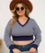 Women's Plus Size Houndstooth Crop Top Sweater