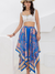 Paisley Handkerchief Midi Skirt in Blue