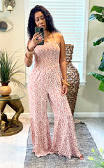 Hannah Floral Smocked Wide Leg Jumpsuit