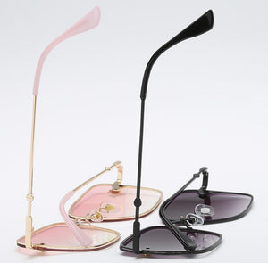 Square Bee Oversize Rimless Sunglasses