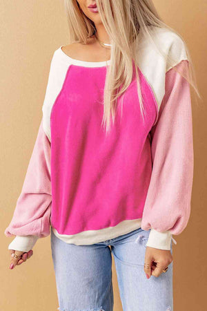 Take Me Higher Dropped Shoulder Color Block Sweatshirt