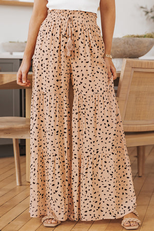 Clementine Animal Print Wide Tiered Pants