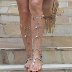 Multi-layer Coin Tassel Leg Chain - Granola Child