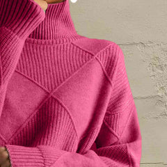 Tammy Geometric Turtleneck Long Sleeve Sweater