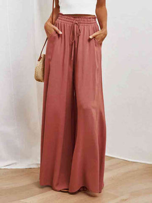 Celeste Drawstring Waist Wide Leg Pants