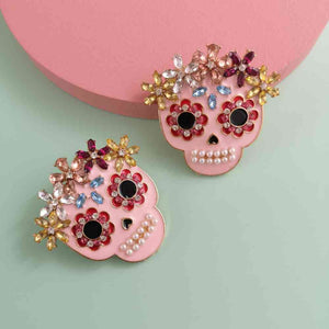Sugar Skull Rhinestone Earrings