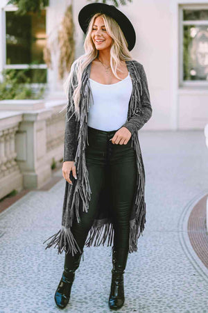 Lucky Charm Fringe Detail Long Sleeve Cardigan