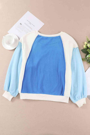 Take Me Higher Dropped Shoulder Color Block Sweatshirt