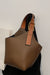 Two tone Leather Bucket Bag Tan with brown straps