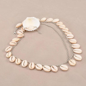 Cowrie Shell Hair Jewelry chain in silver