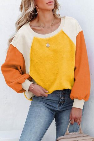 Take Me Higher Dropped Shoulder Color Block Sweatshirt