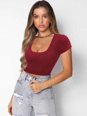 I Got You Square Neck Cropped T-Shirt
