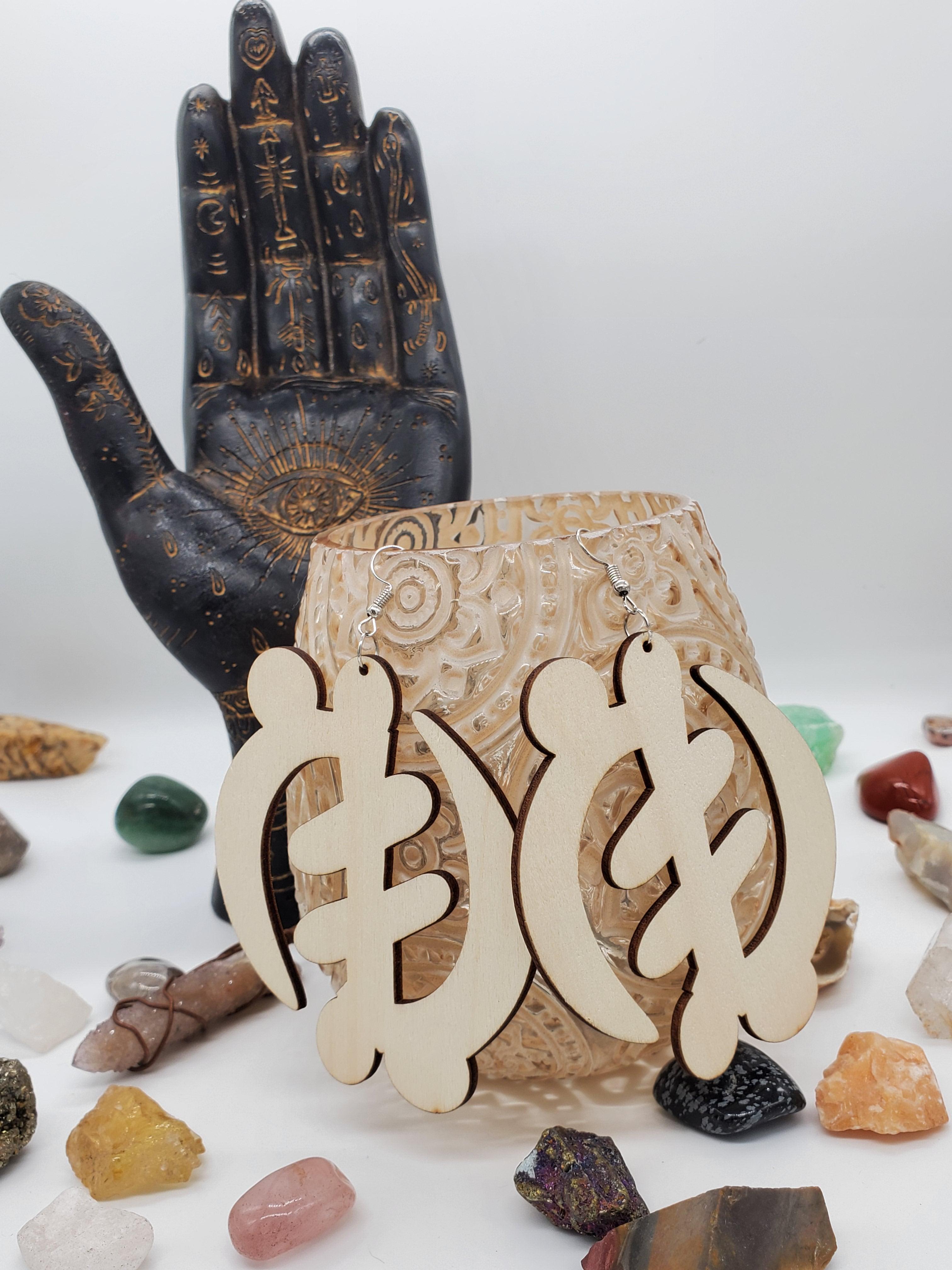 Gye Nyame Wooden Earrings - Granola Child