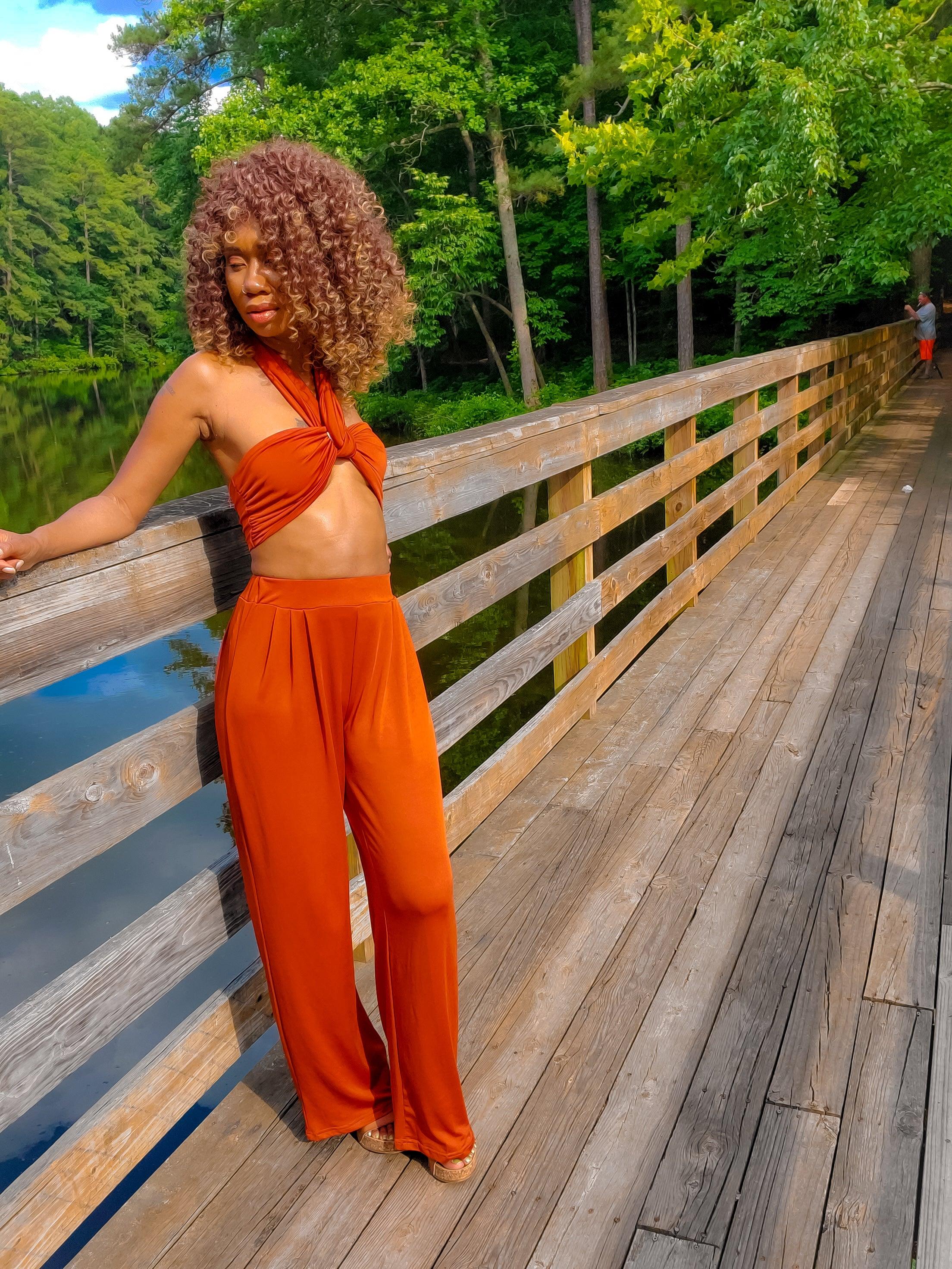 Ibiza Bandeau & Pant in Brown - Granola Child