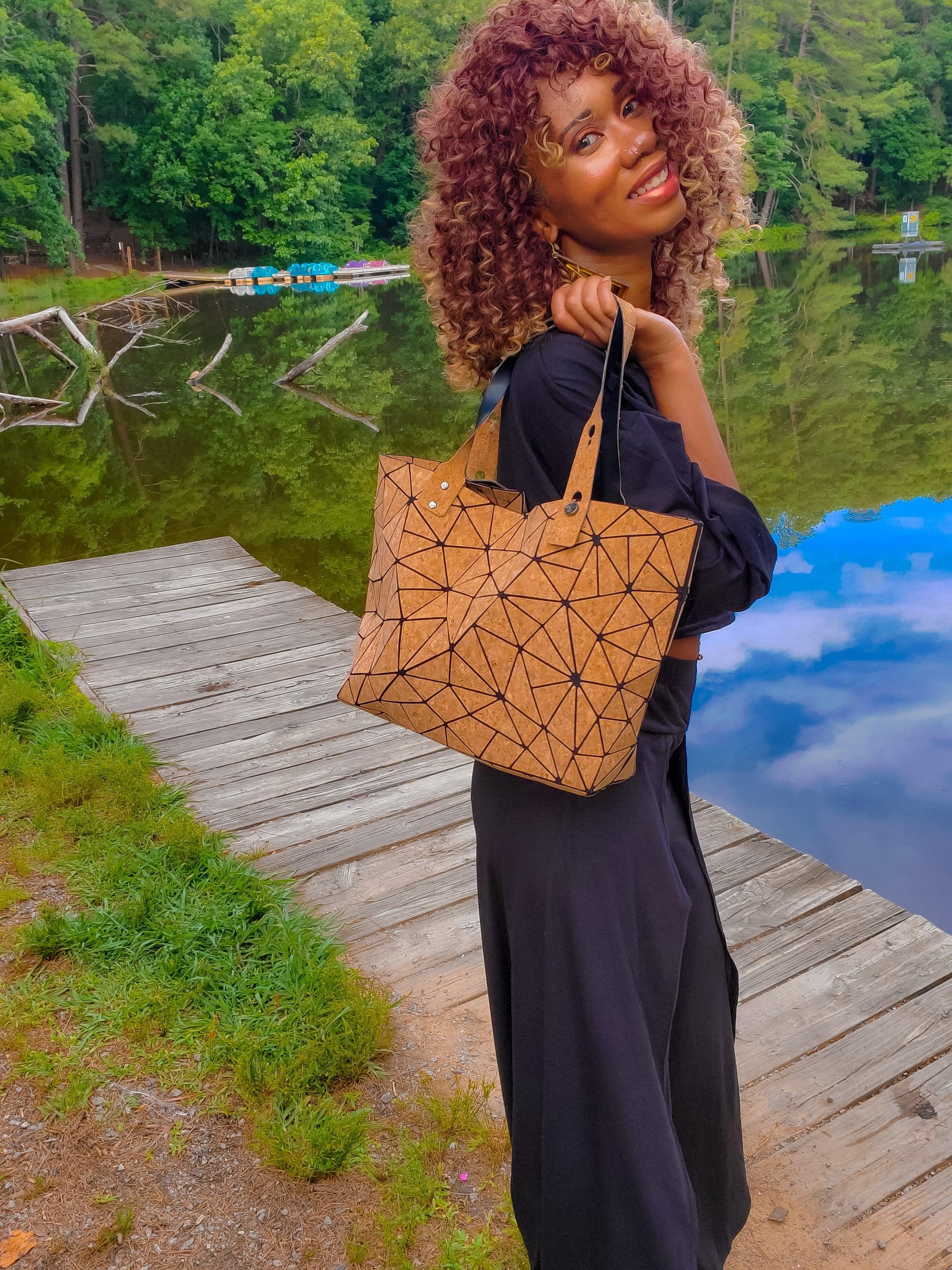 Diamante Geometric Cork Purse - Granola Child