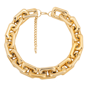 Exaggerated Square Chunky Chain Necklace in Gold - Granola Child