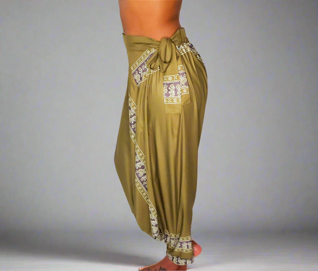 Ishani Harem Pants in Green - Granola Child