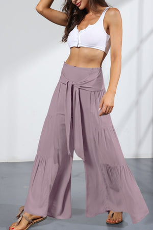 Juliette Tie Front Smocked Tiered Culottes