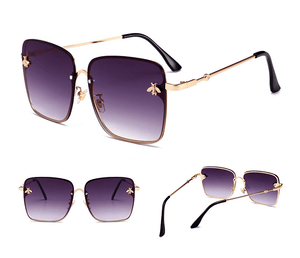 Square Bee Oversize Rimless Sunglasses - Granola Child