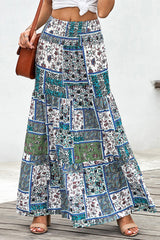 Little Prairie Ruffle Hem Skirt in Blue