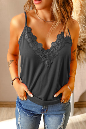 Ophelia Lace Trim V-Neck Cami Top