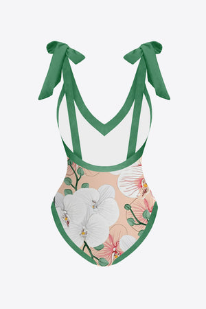 Mameha Floral V-Neck Two-Piece Swim Set