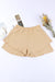 Tan double layer elastic waist shorts