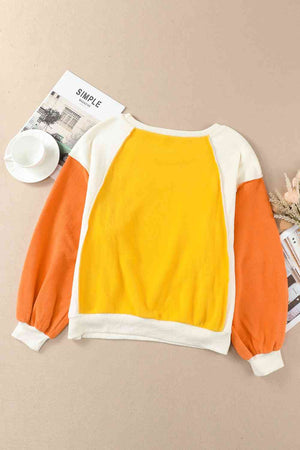 Take Me Higher Dropped Shoulder Color Block Sweatshirt