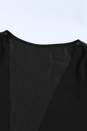 GC Curvy Leila Tie Front Crop Top in Black