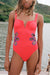 Juliet Contrast Trim Cutout Notched Neck One-Piece Swimsuit