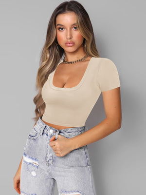 I Got You Square Neck Cropped T-Shirt
