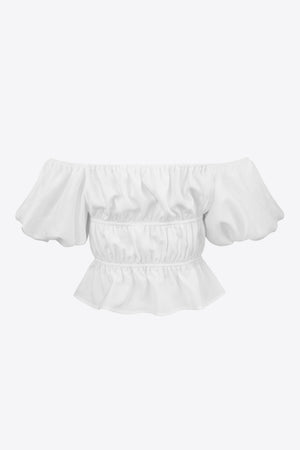 Princess Balloon Sleeve Cropped Blouse