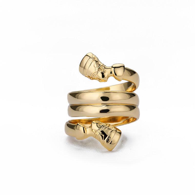 Double Nefertiti Vermeil Wrap Ring - Granola Child