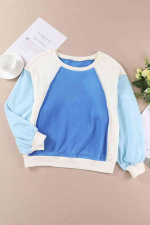 Take Me Higher Dropped Shoulder Color Block Sweatshirt