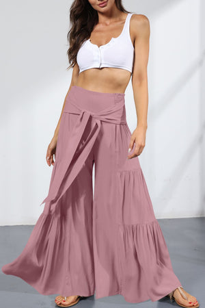 Juliette Tie Front Smocked Tiered Culottes