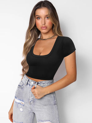 I Got You Square Neck Cropped T-Shirt